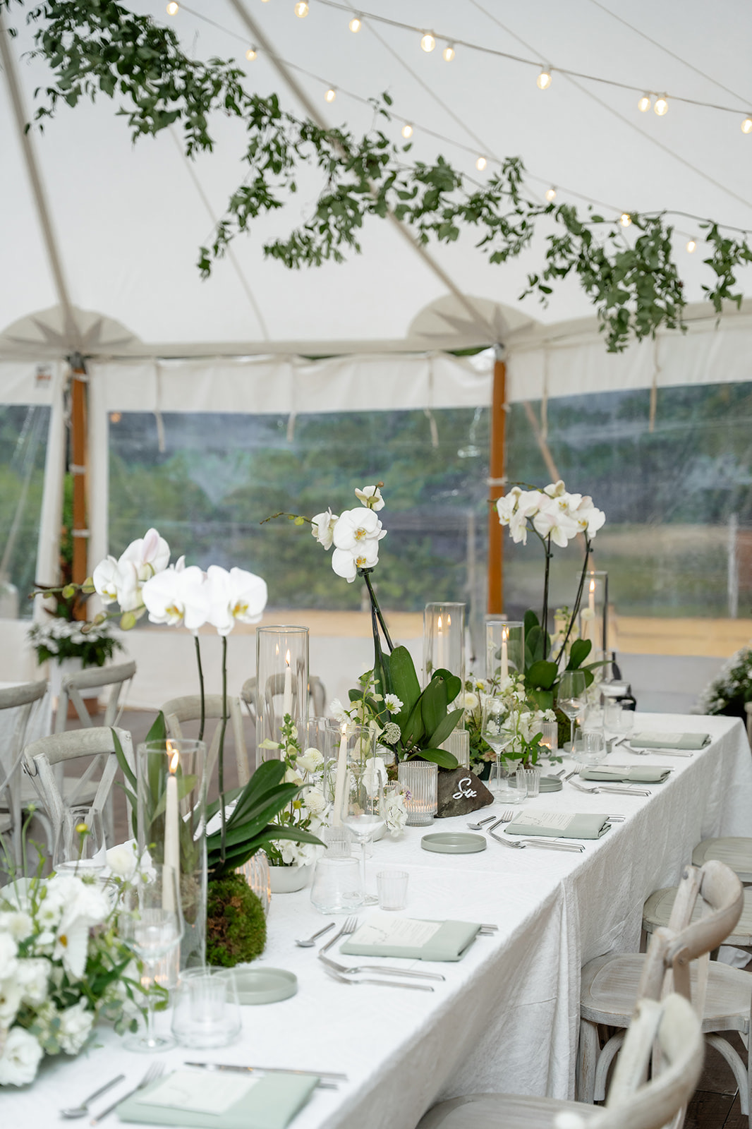 An intimately set private dining table