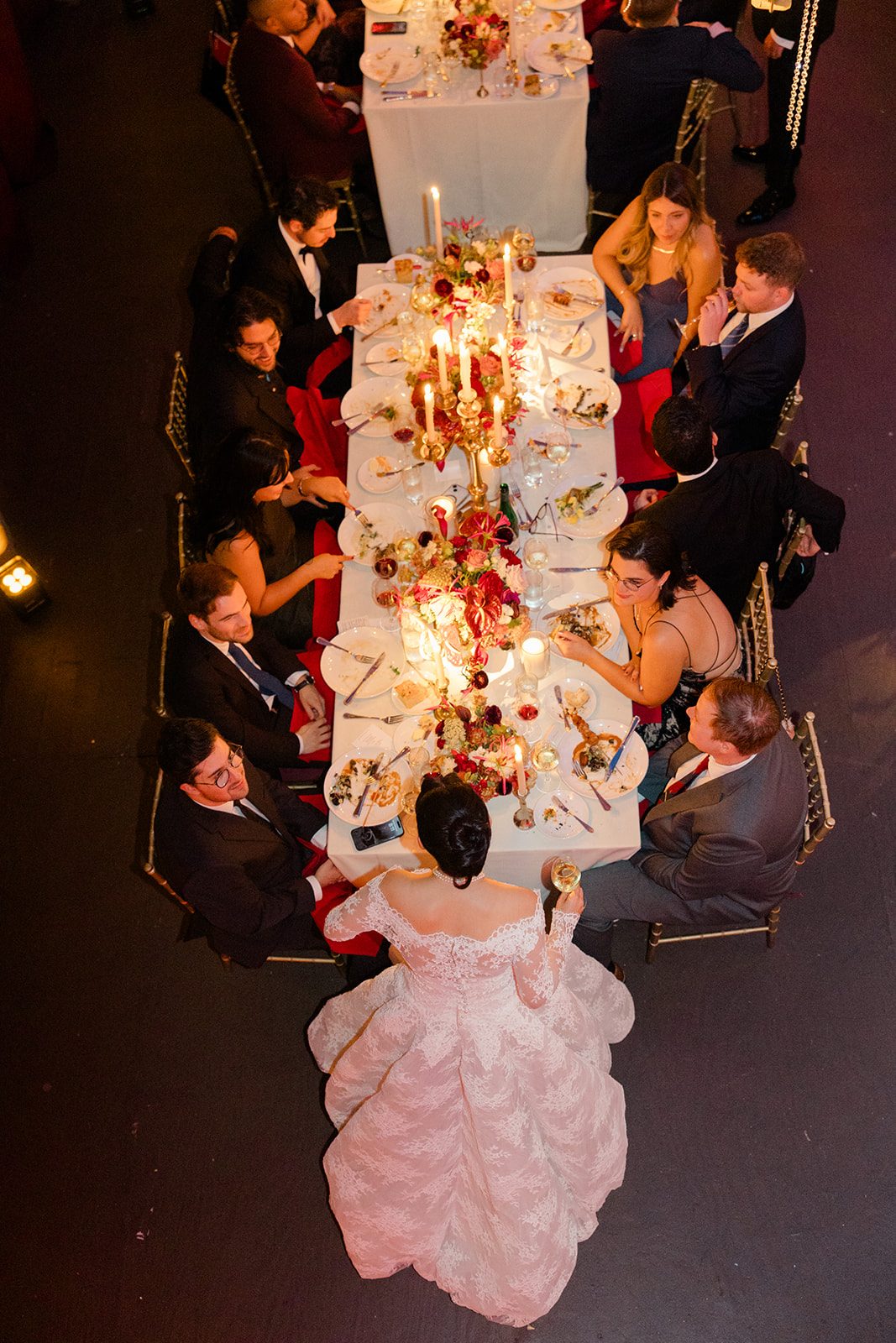 The bride at the table